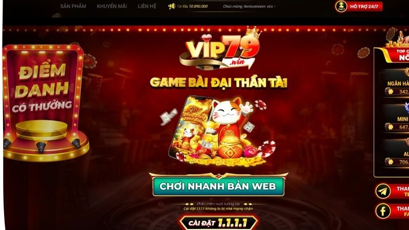 VIP 79 tích hợp nhiều tùy chọn nạp và rút tiền tiện lợi